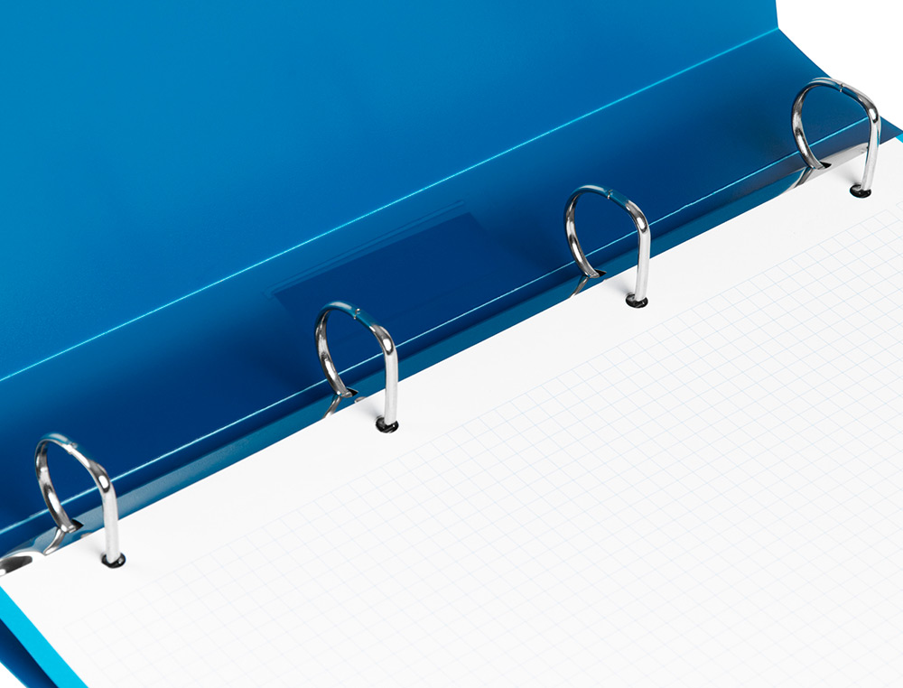 PASTA LIDERPAPEL POLIPROPILENO DIN A4 4 ANEIS 25 MM MISTOS AZUL TRANSLUCIDO
