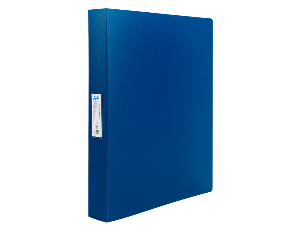 PASTA LIDERPAPEL POLIPROPILENO DIN A4 4 ANEIS 25 MM MISTOS AZUL TRANSLUCIDO