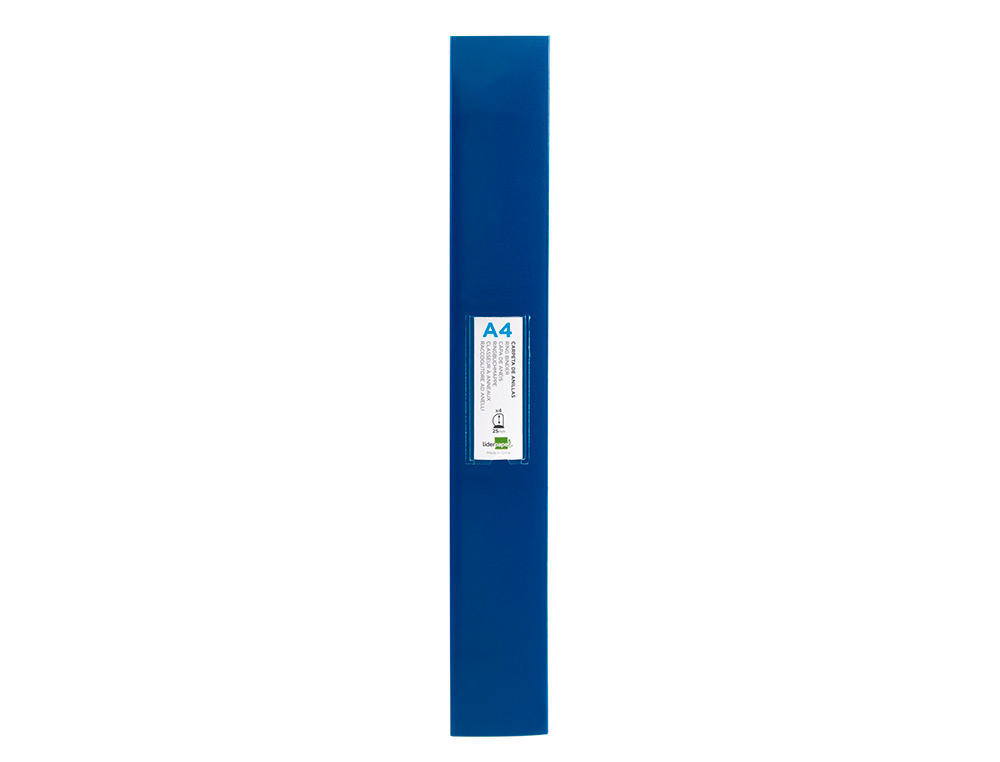 PASTA LIDERPAPEL POLIPROPILENO DIN A4 4 ANEIS 25 MM MISTOS AZUL TRANSLUCIDO