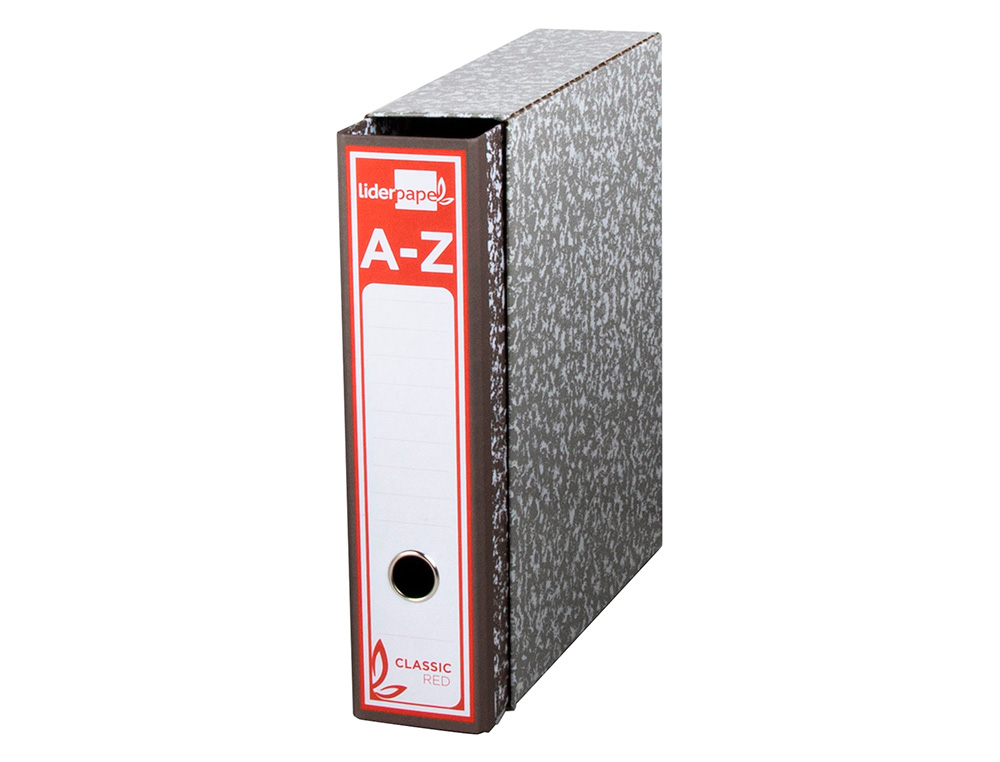CAIXA PARA PASTA DE ARQUIVO LIDERPAPEL CLASSIC RED DIN A4 MARMOREADA CINZA