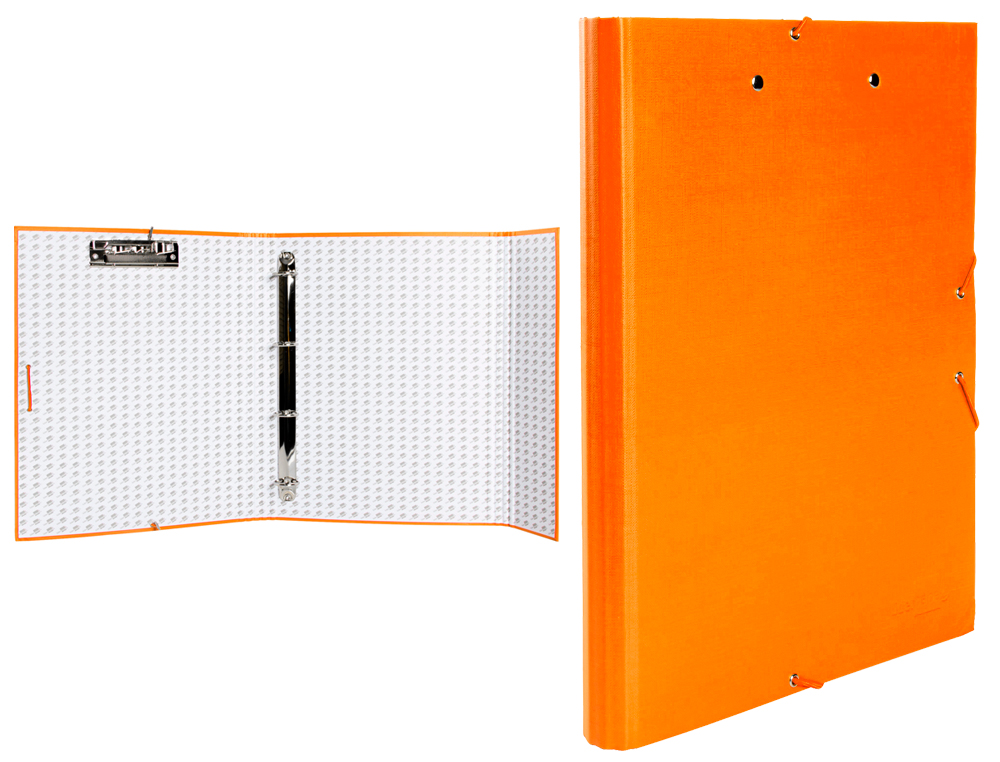 CAPA LIDERPAPEL 4 ANEIS FROSTY COM ELASTICOS ABA E MINI-CLIP LARANJA