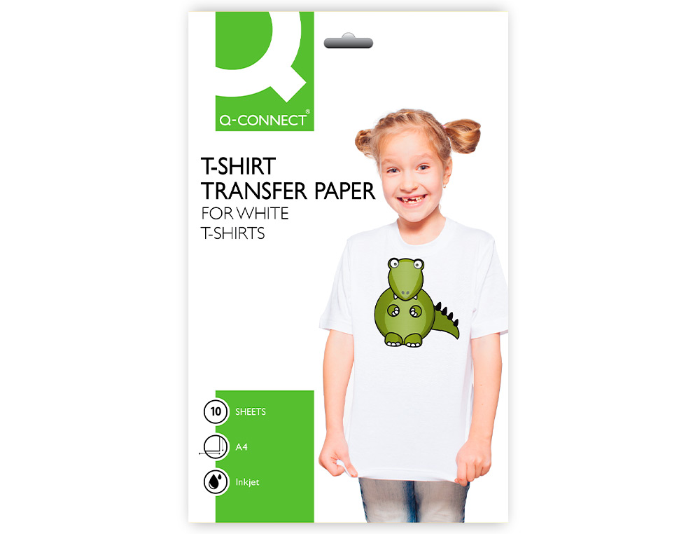 PAPEL Q-CONNECT TRANSFERENCIA PARA TELA KF01430 DIN A4 BOLSA DE 10 FOLHAS