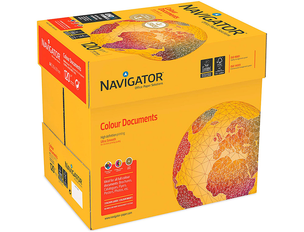 PAPEL FOTOCOPIA NAVIGATOR DIN A4 120 GR EMBALAGEM DE 250 FOLHAS
