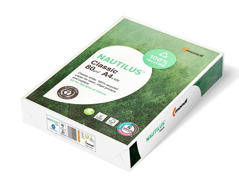 PAPEL FOTOCOPIA NAUTILUS DIN A4 80 GR EMBALAGEM DE 500 FOLHAS