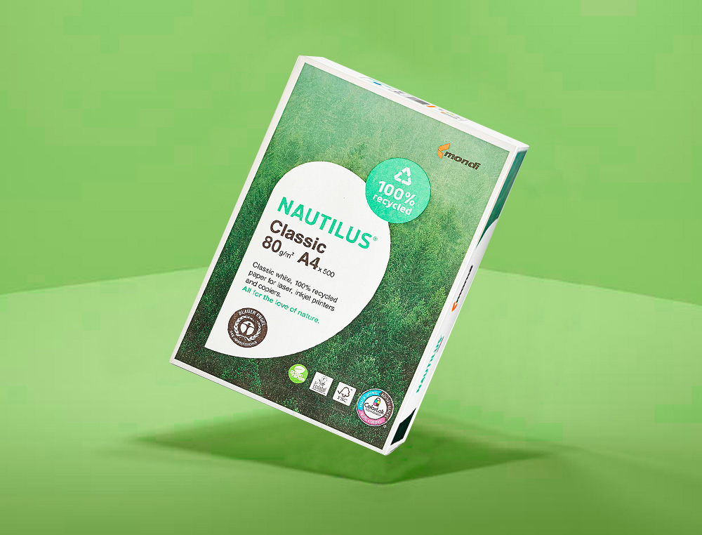PAPEL FOTOCOPIA NAUTILUS DIN A4 80 GR EMBALAGEM DE 500 FOLHAS