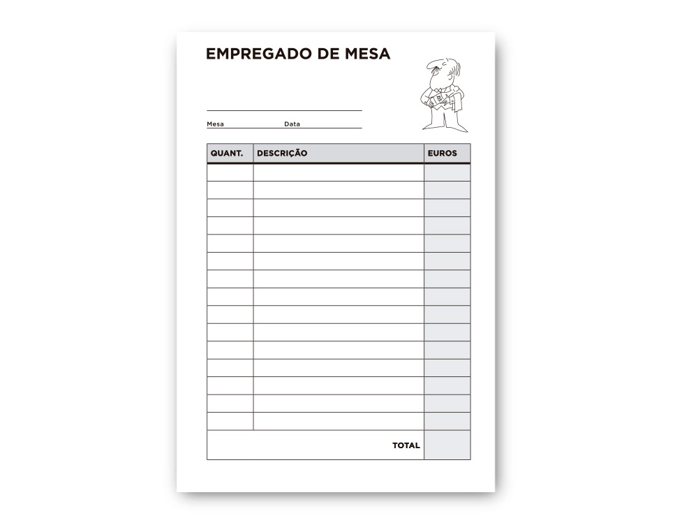 BLOCO EMPREGADO DE MESA SIMPLES 105X155 MM