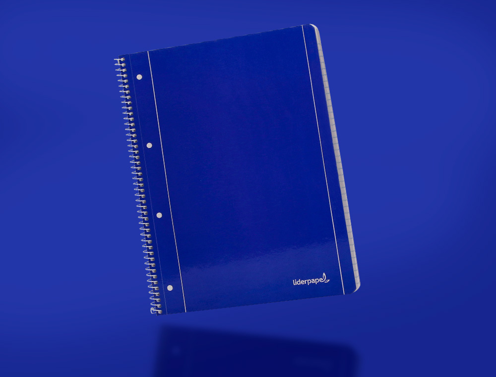 CADERNO ESPIRAL LIDERPAPEL CAPA AZUL MICRO 80 F DIN A4 QUADRICULADO