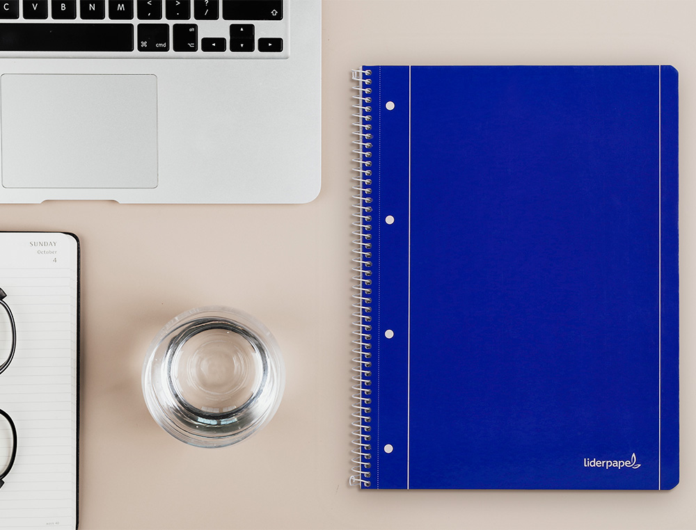 CADERNO ESPIRAL LIDERPAPEL CAPA AZUL MICRO 80 F DIN A4 QUADRICULADO