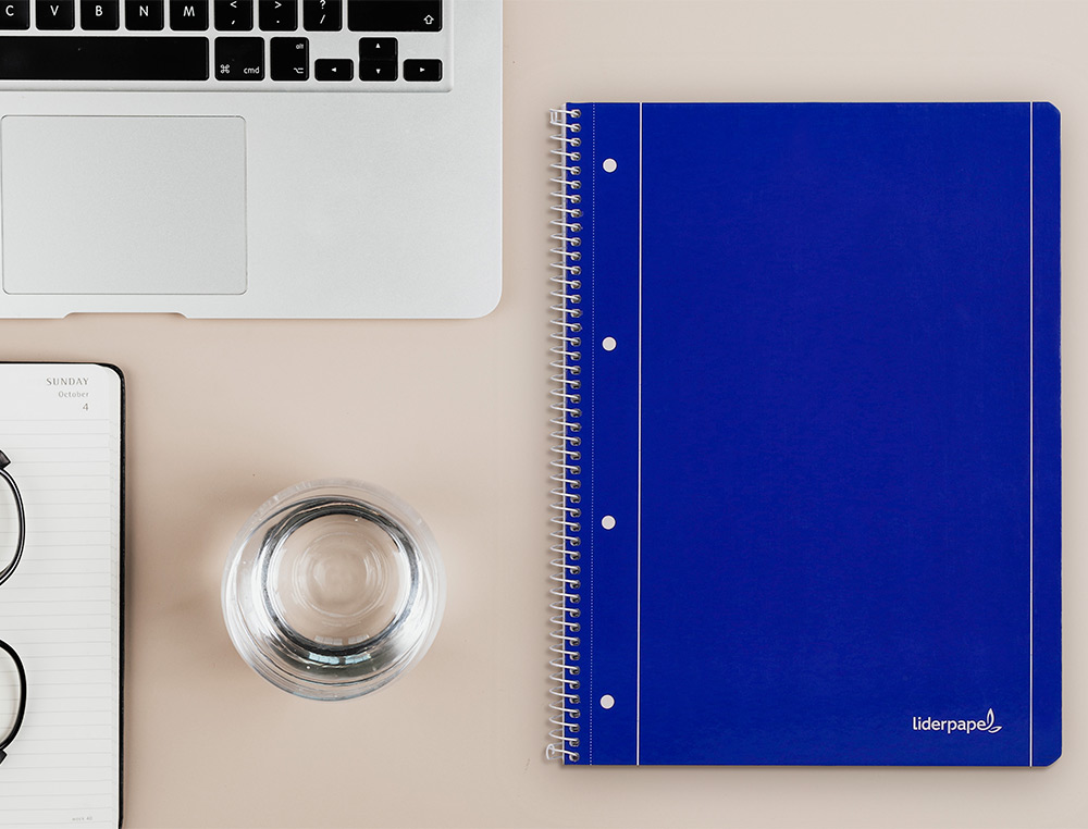 CADERNO ESPIRAL LIDERPAPEL CAPA AZUL MICRO 80 F DIN A4 PAUTADO