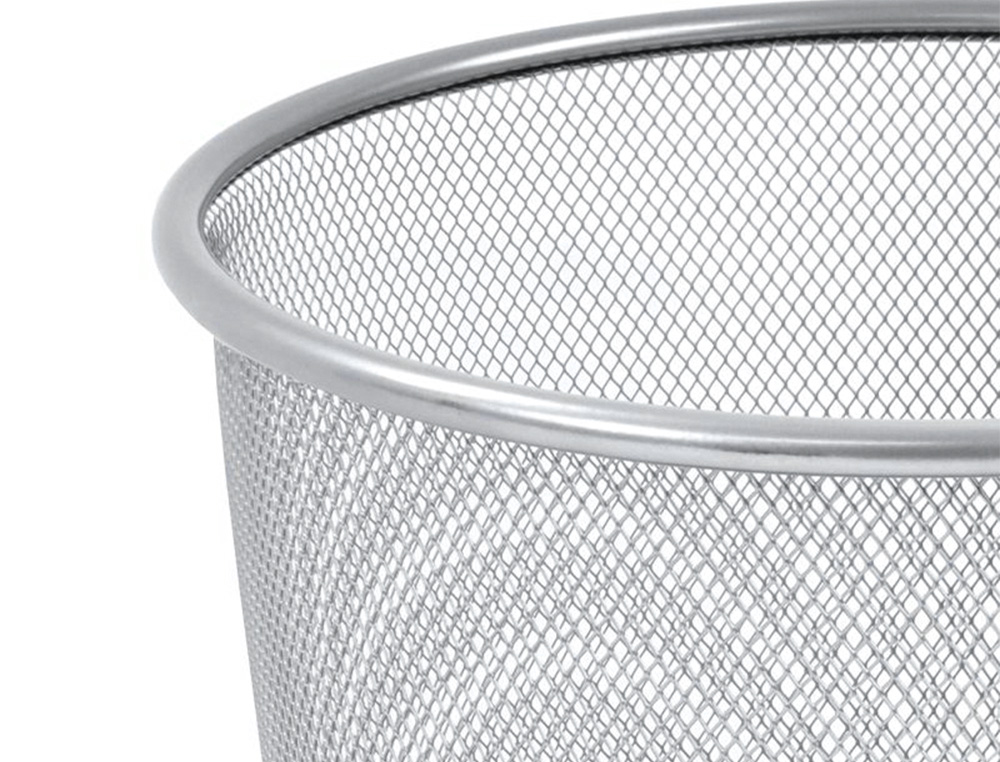 CESTO DE PAPEIS Q-CONNECT DE REDE METALICO PRATA CAPACIDADE 8,3 LITROS 26X23,5 CM