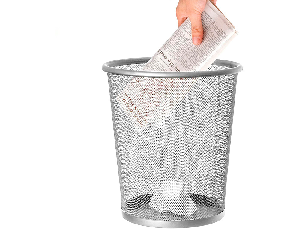 CESTO DE PAPEIS Q-CONNECT DE REDE METALICO PRATA CAPACIDADE 8,3 LITROS 26X23,5 CM