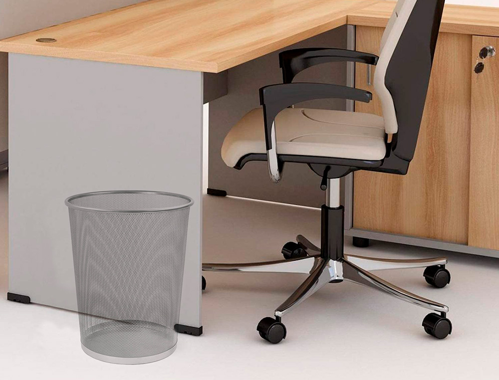 CESTO DE PAPEIS Q-CONNECT DE REDE METALICO PRATA CAPACIDADE 8,3 LITROS 26X23,5 CM