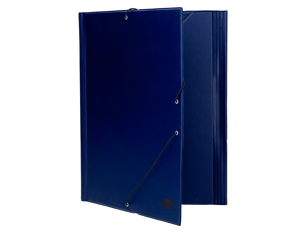 PASTA DE ELASTICOS LIDERPAPEL PLASTICA COM ABAS AZUL