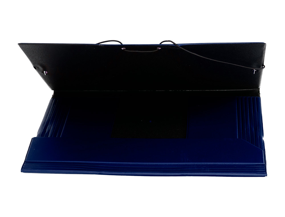 PASTA DE ELASTICOS LIDERPAPEL PLASTICA COM ABAS AZUL