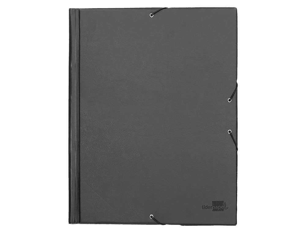 PASTA DE ELASTICOS LIDERPAPEL PLASTICA COM ABAS PRETO