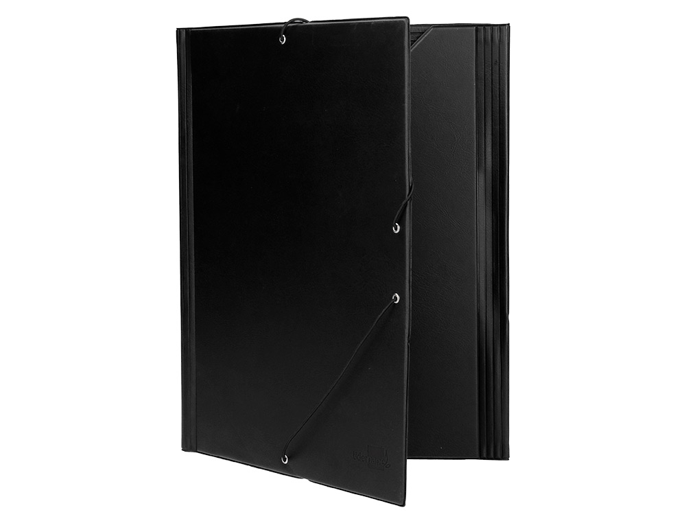 PASTA DE ELASTICOS LIDERPAPEL PLASTICA COM ABAS PRETO