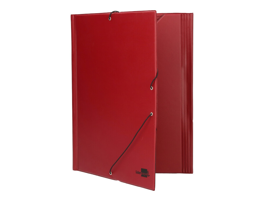 PASTA DE ELASTICOS LIDERPAPEL PLASTICA COM ABAS VERMELHO