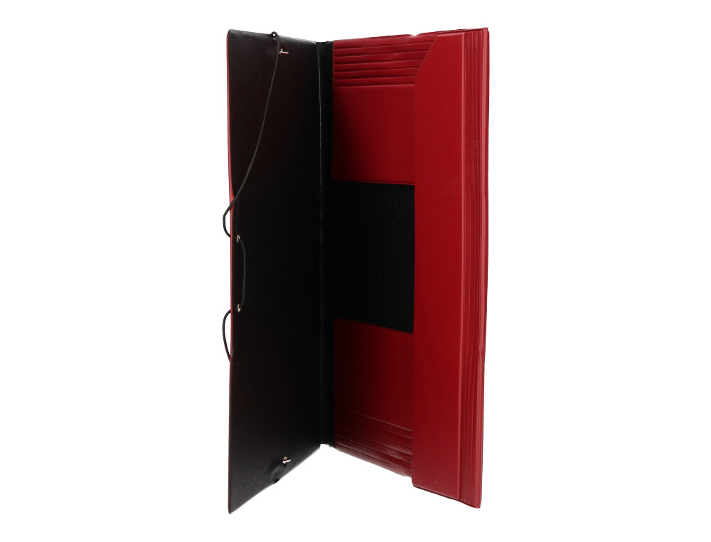 PASTA DE ELASTICOS LIDERPAPEL PLASTICA COM ABAS VERMELHO