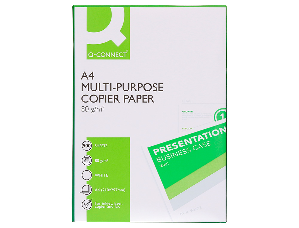 PAPEL FOTOCOPIA Q-CONNECT DIN A4 PACK 500 FOLHAS 80 GR