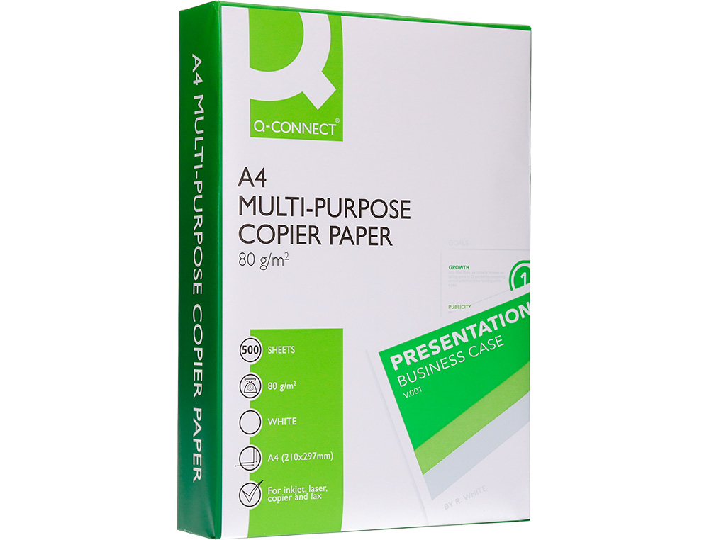 PAPEL FOTOCOPIA Q-CONNECT DIN A4 PACK 500 FOLHAS 80 GR