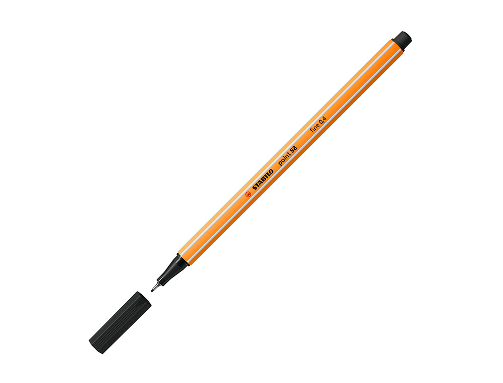 MARCADOR STABILO PONTA DE FIBRA POINT 88 PRETO 0,4 MM