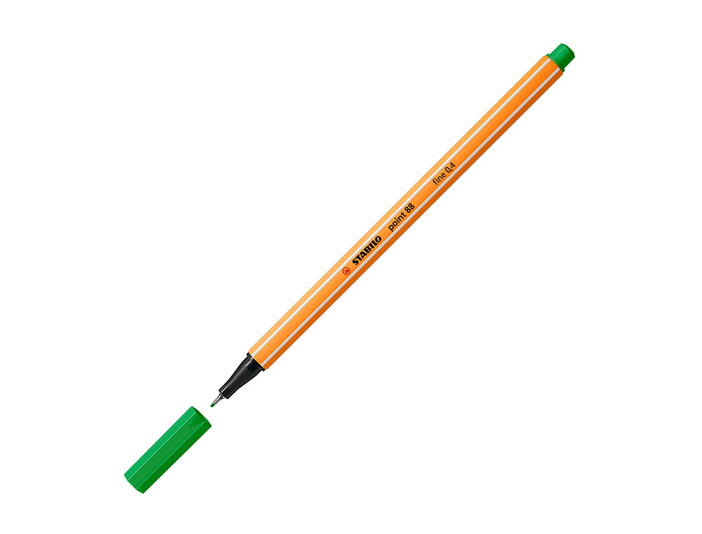 MARCADOR STABILO PONTA DE FIBRA POINT 88 VERDE FOLHA 0,4 MM