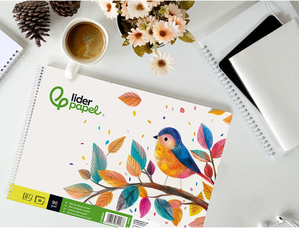 BLOCO DESENHO LIDERPAPEL 20FLS. 90GRS TAMANHO 155X215 MM