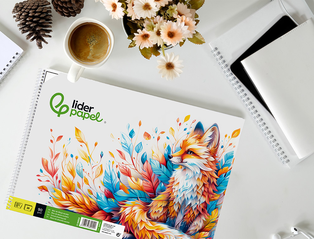 BLOCO DE DESENHO LIDERPAPEL MONET FOLIO ESPIRAL 20 FOLHAS 90 GR