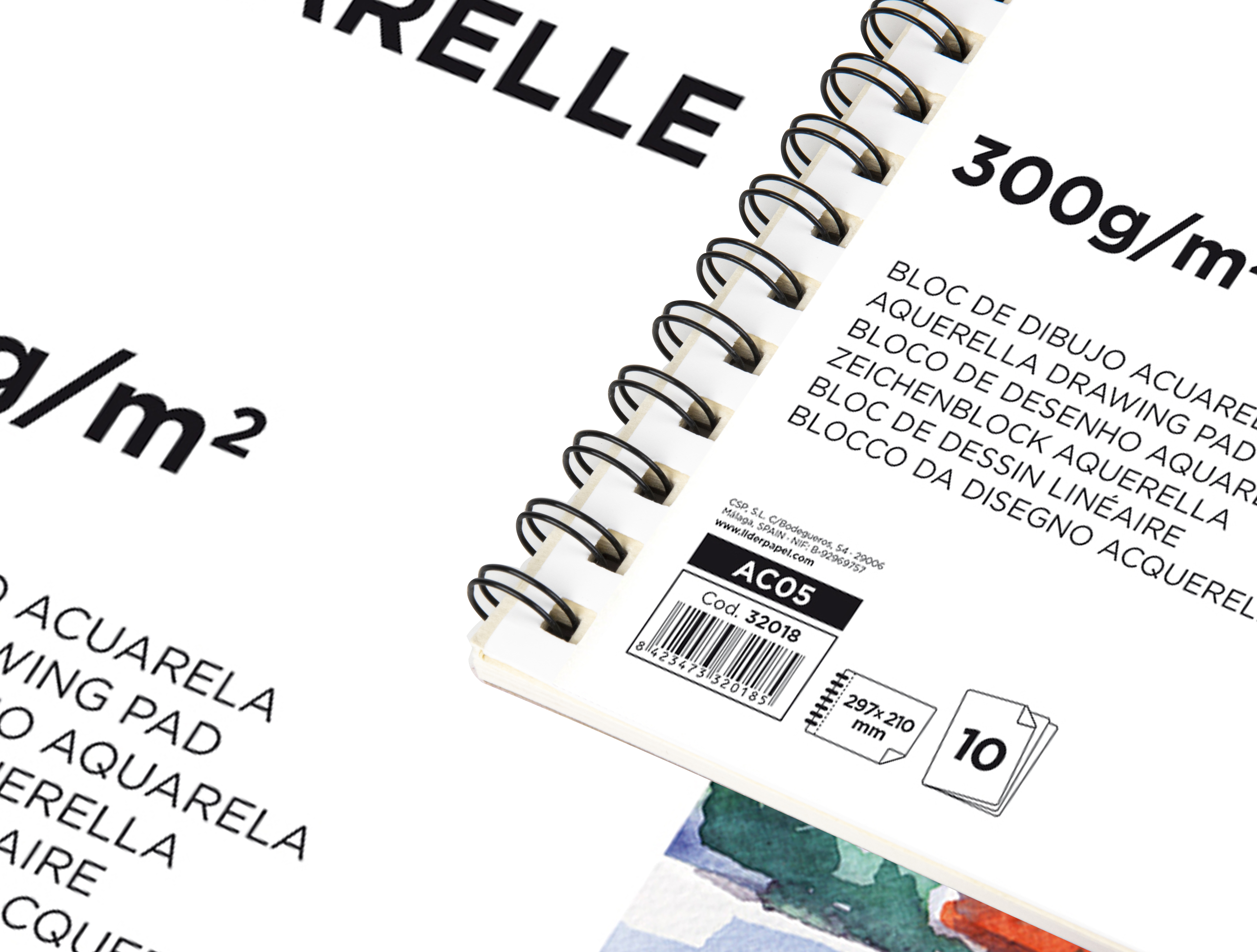 BLOCO DE DESENHO AGUARELA ESPIRAL 230X325MM 10 FOLHAS