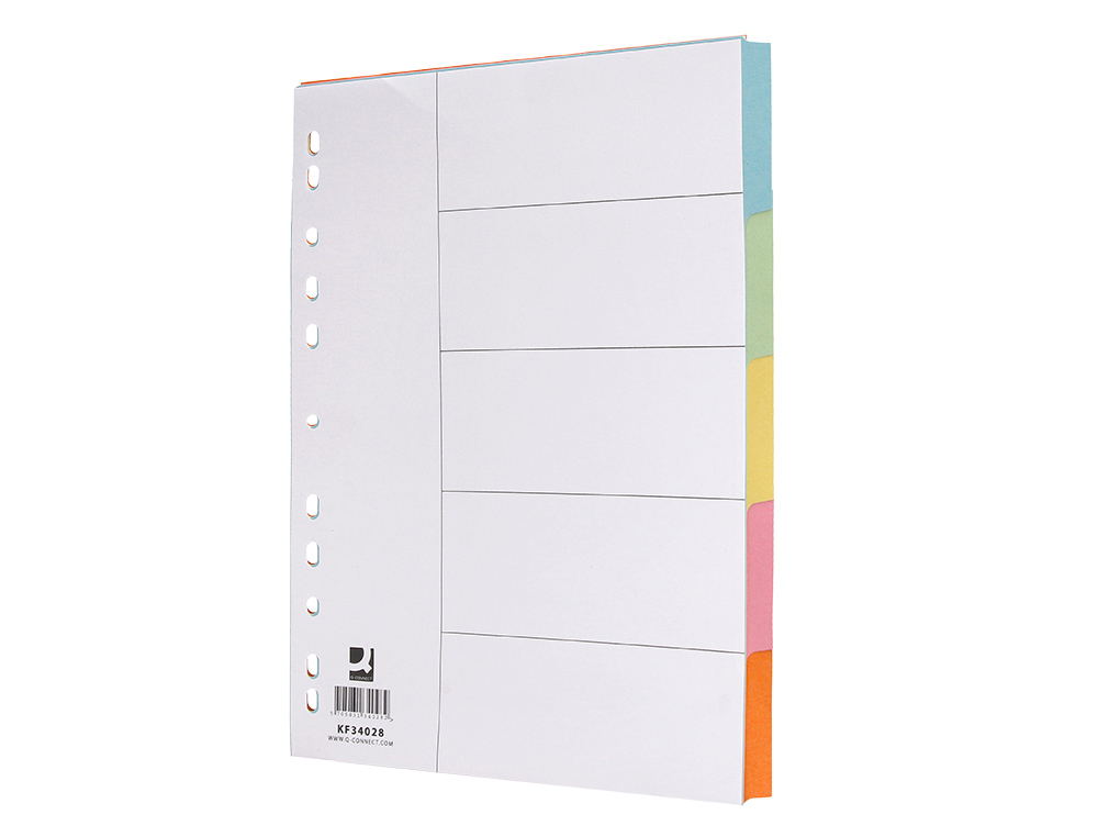 SEPARADOR Q-CONNECT DE CARTOLINA DIN A4 5 SEPARADORES