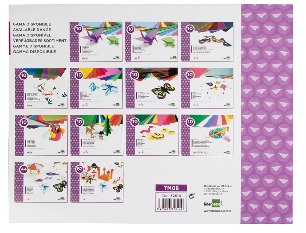 BLOCO TRABALHOS MANUAIS LIDERPAPEL SEDA FOLIO 10 FOLHAS SORTIDO