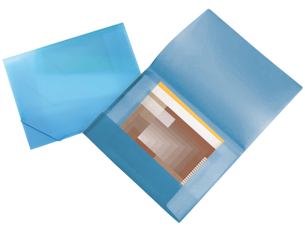 PASTA LIDERPAPEL PORTADOCUMENTOS ABAS POLIPROPILENO DIN A3 AZUL SERIE FROSTY LOMBADA FLEXIVEL