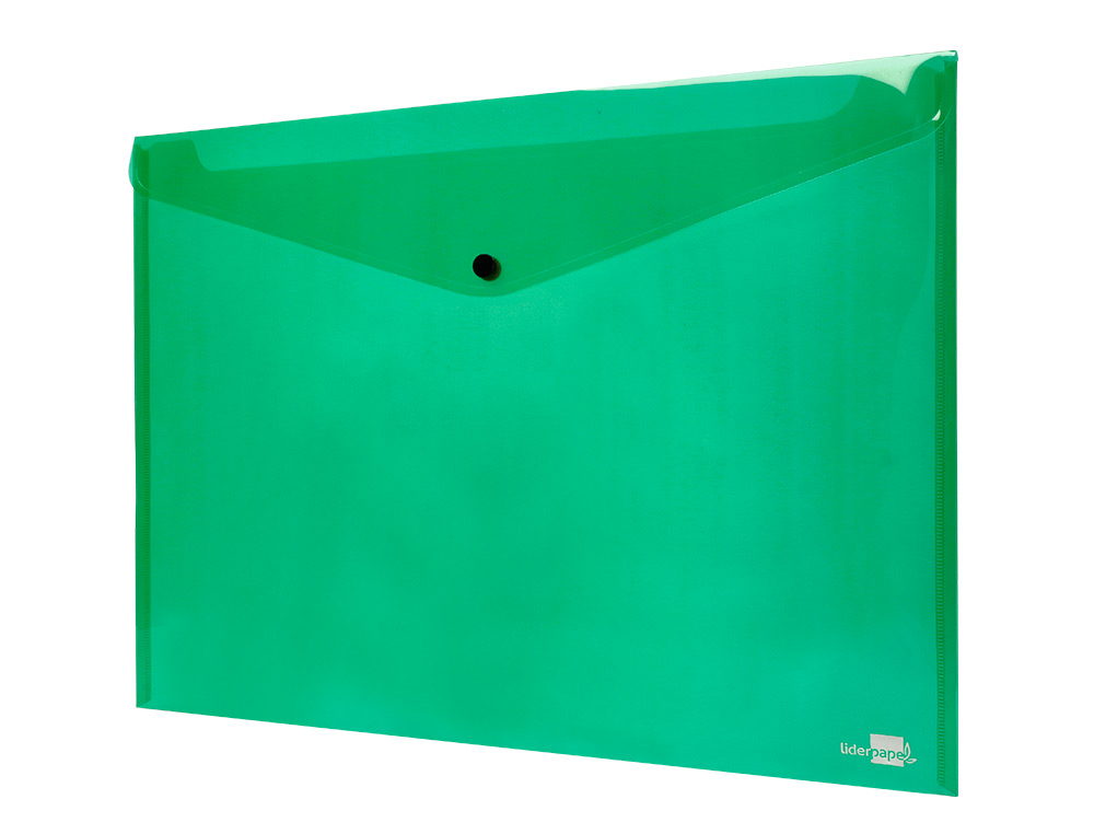 BOLSA PORTA DOCUMENTOS LIDERPAPEL COM MOLA DIN A3 VERDE