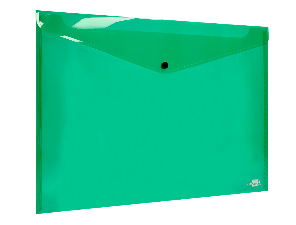 BOLSA PORTA DOCUMENTOS LIDERPAPEL COM MOLA DIN A3 VERDE