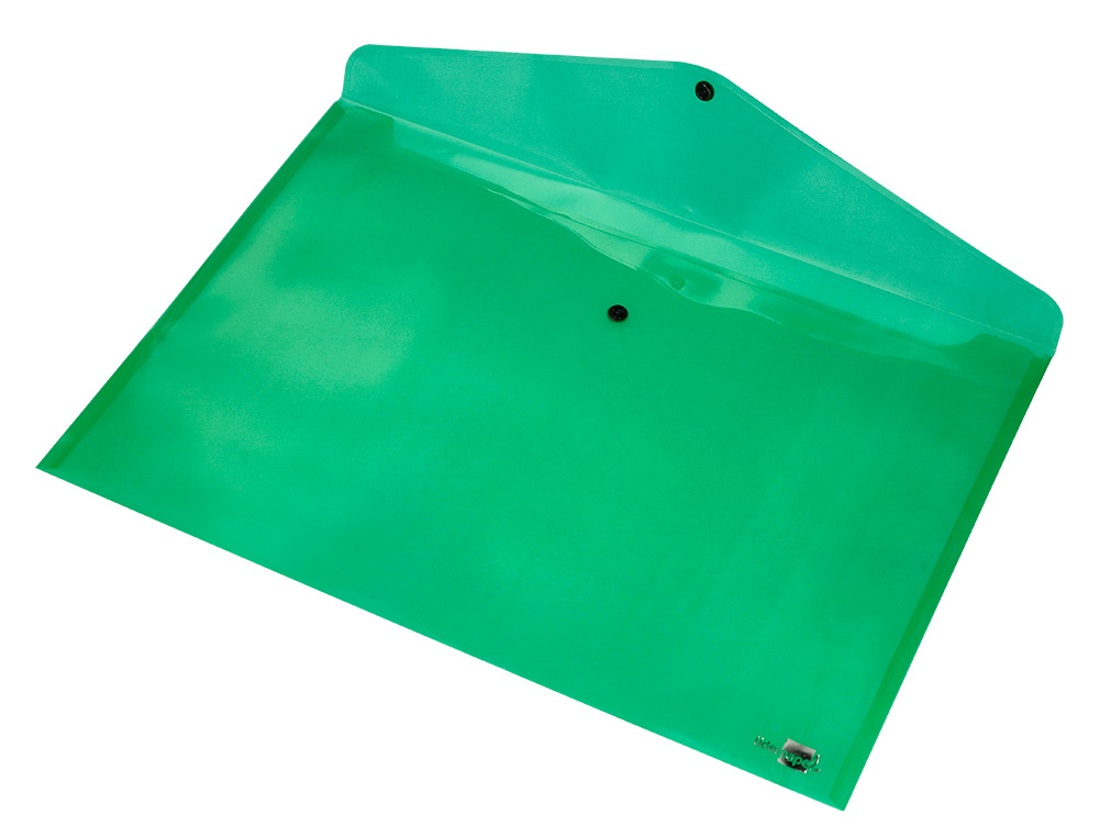BOLSA PORTA DOCUMENTOS LIDERPAPEL COM MOLA DIN A3 VERDE