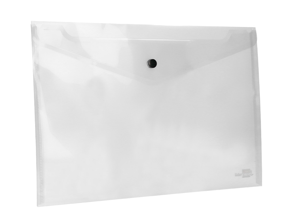 BOLSA PORTA DOCUMENTOS LIDERPAPEL COM MOLA DIN A3 TRANSPARENTE