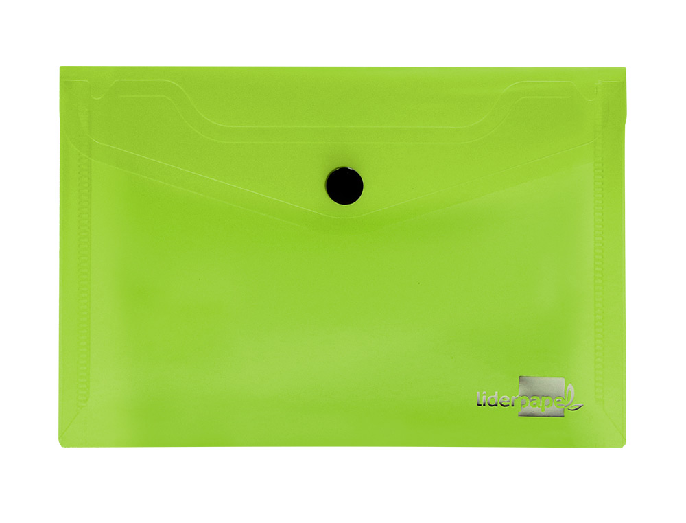 BOLSA PORTA DOCUMENTOS LIDERPAPEL COM MOLA DIN A6 VERDE