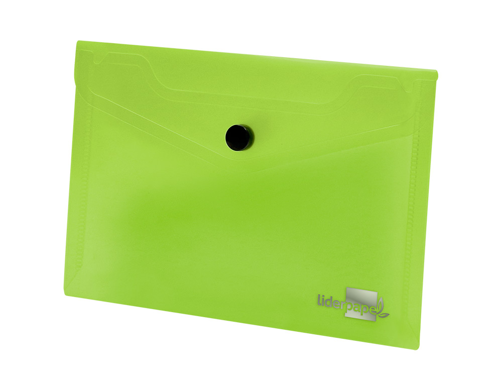 BOLSA PORTA DOCUMENTOS LIDERPAPEL COM MOLA DIN A6 VERDE