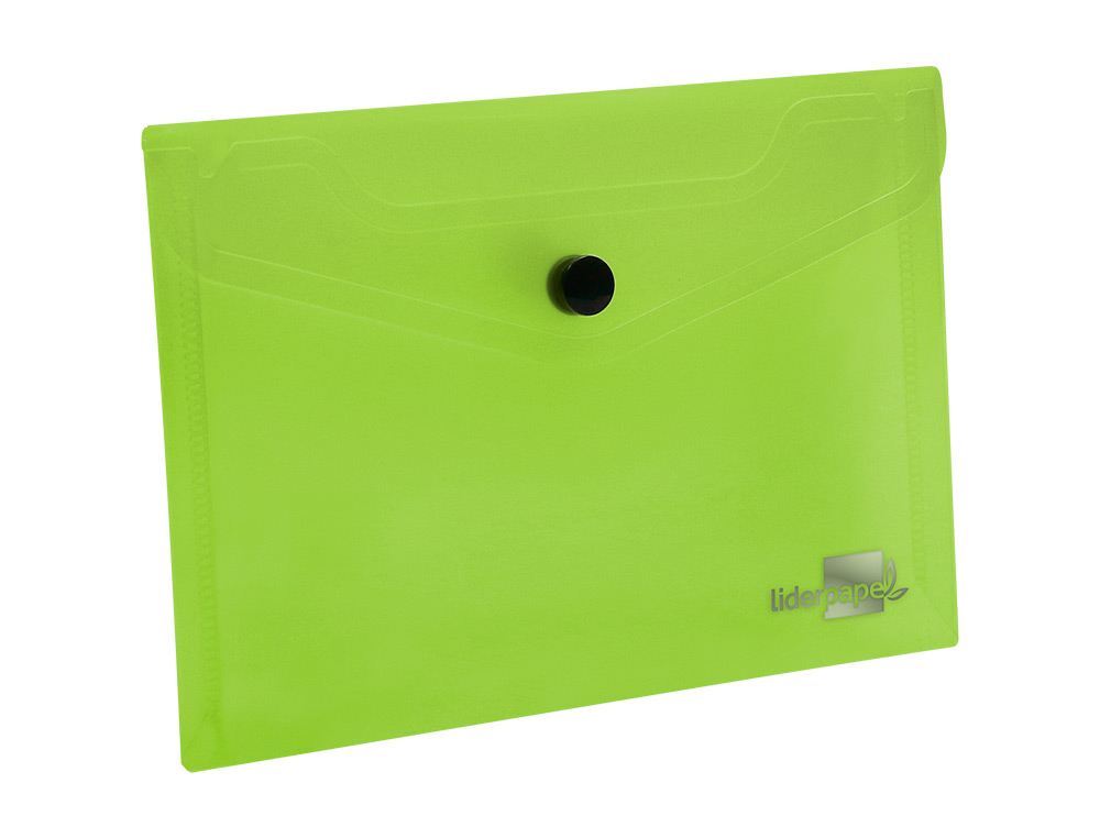 BOLSA PORTA DOCUMENTOS LIDERPAPEL COM MOLA DIN A6 VERDE