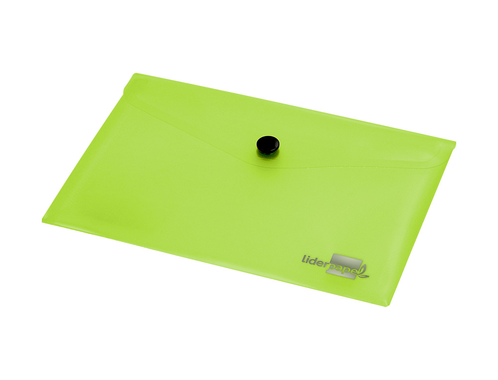 BOLSA PORTA DOCUMENTOS LIDERPAPEL COM MOLA DIN A6 VERDE