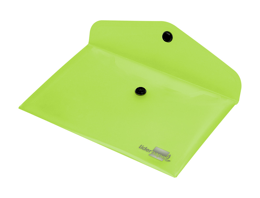 BOLSA PORTA DOCUMENTOS LIDERPAPEL COM MOLA DIN A6 VERDE
