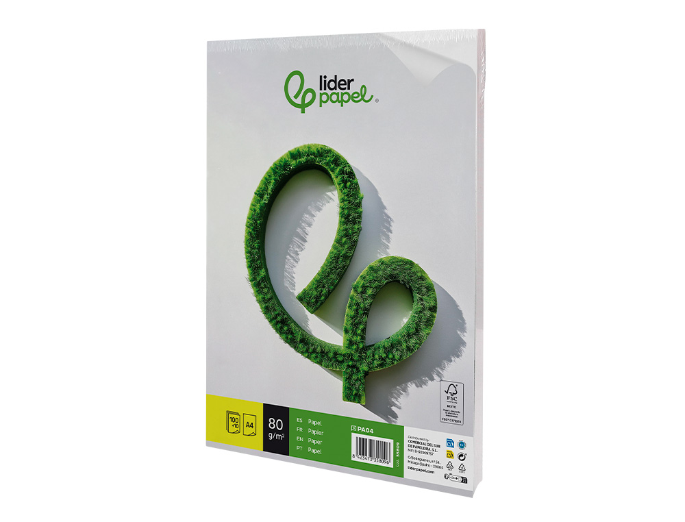 PAPEL LIDERPAPEL DIN A4 80 GR EMBALAGEM DE 100 FOLHAS + 10 FOLHAS GRATIS