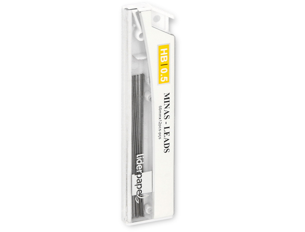 MINAS LIDERPAPEL GRAFITE 0,5 MM HB TUBO DE 12 MINAS