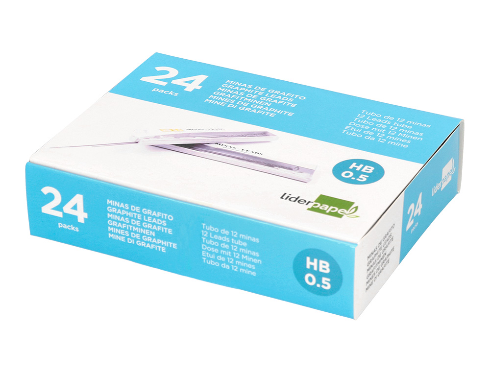 MINAS LIDERPAPEL GRAFITE 0,5 MM HB TUBO DE 12 MINAS