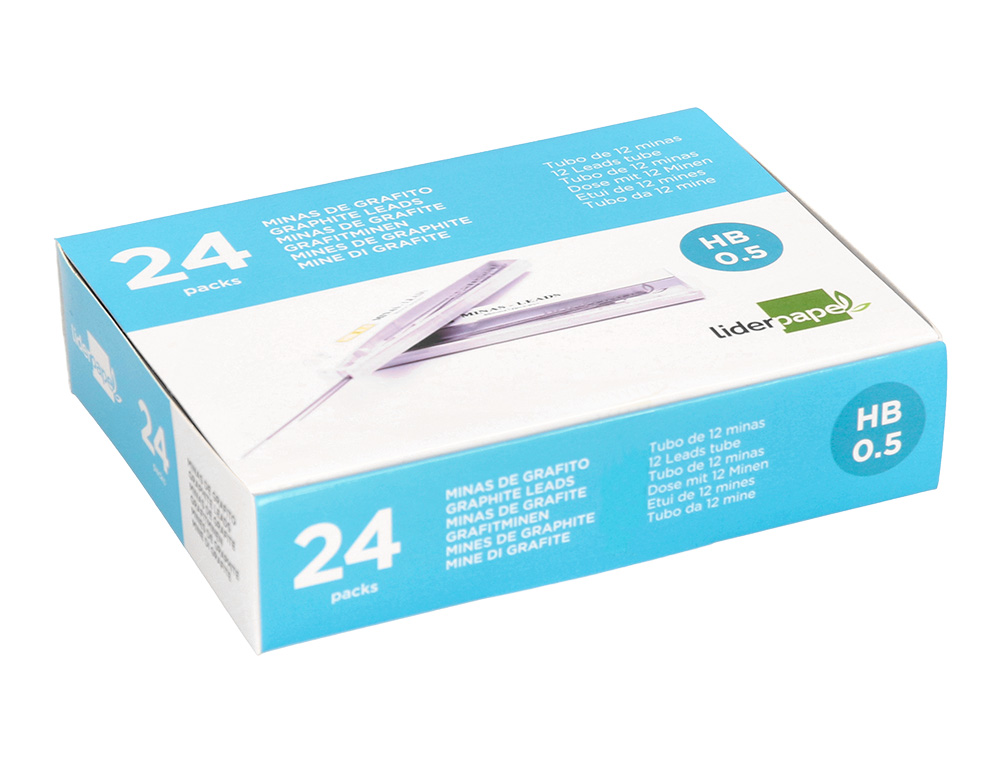 MINAS LIDERPAPEL GRAFITE 0,5 MM HB TUBO DE 12 MINAS