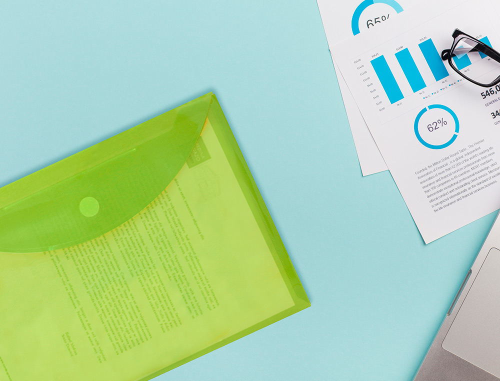 BOLSA PORTA DOCUMENTOS LIDERPAPEL DIN A4 VERDE