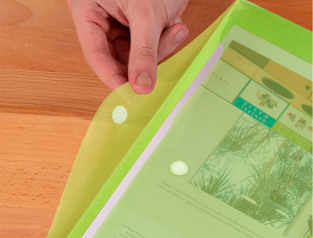 BOLSA PORTA DOCUMENTOS LIDERPAPEL DIN A4 VERDE