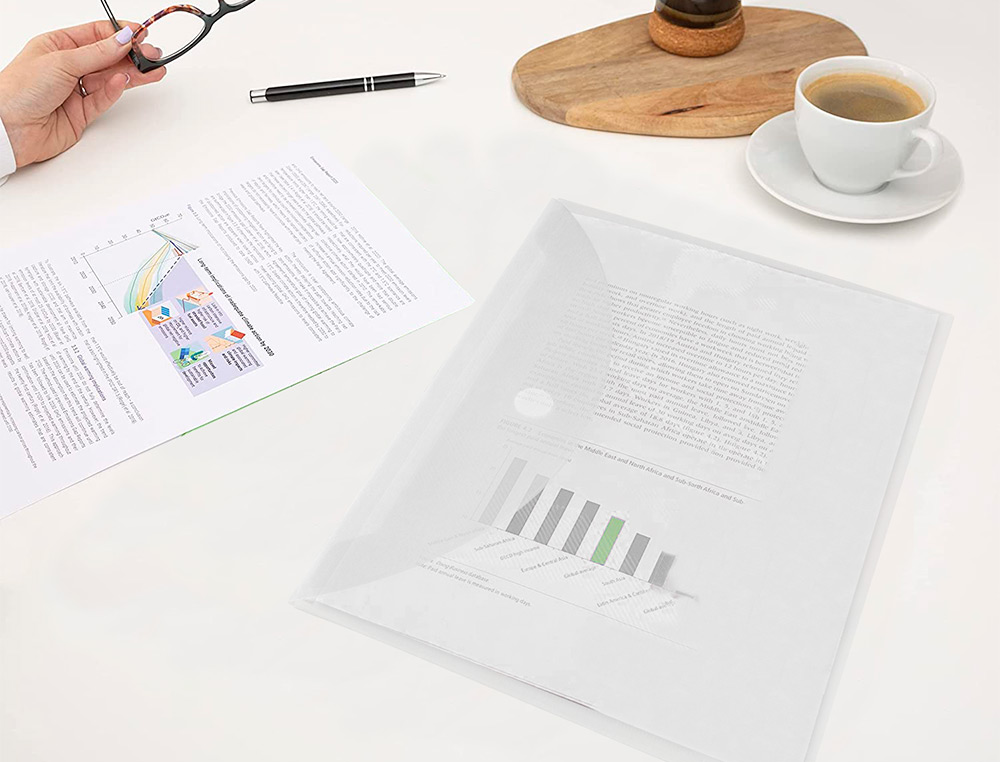 BOLSA PORTA DOCUMENTOS LIDERPAPEL DIN A4 CRISTAL