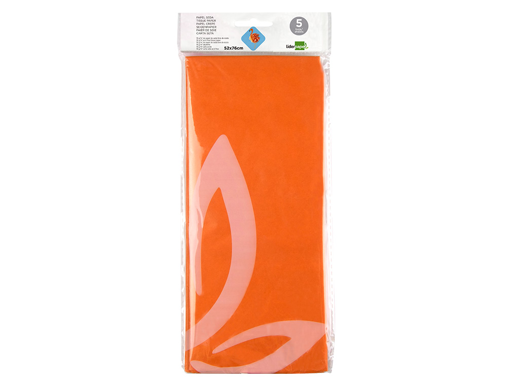 PAPEL SEDA LIDERPAPEL 52 X 76 CM 18 GR LARANJA