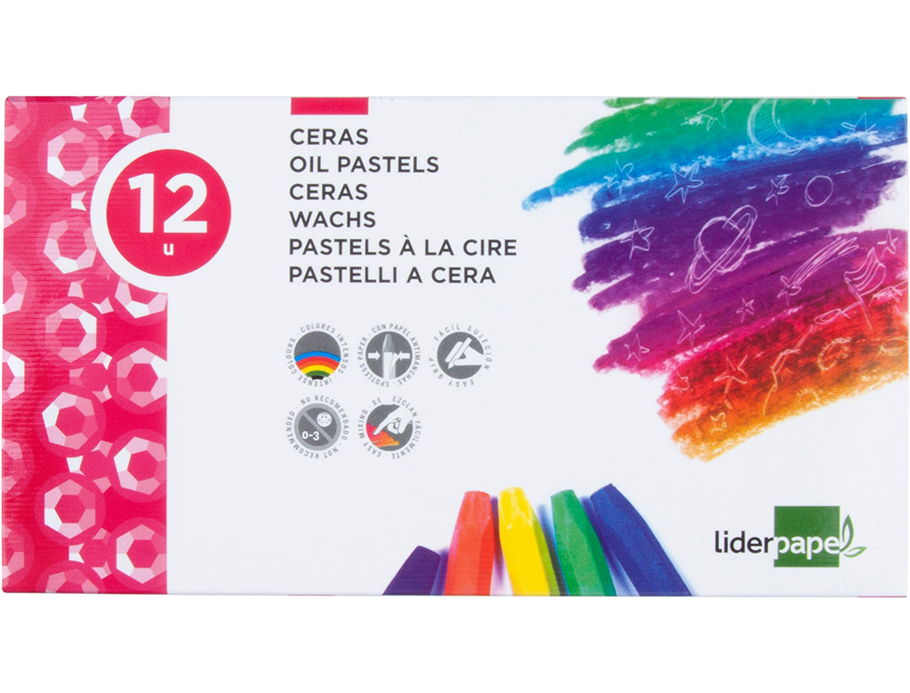 LAPIS DE CERA LIDERPAPEL 12 CORES